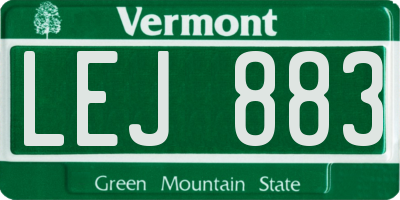 VT license plate LEJ883