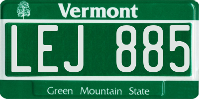 VT license plate LEJ885
