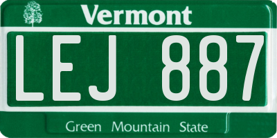 VT license plate LEJ887
