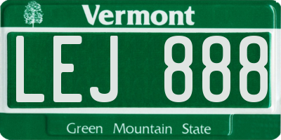 VT license plate LEJ888
