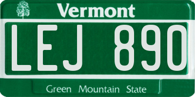 VT license plate LEJ890