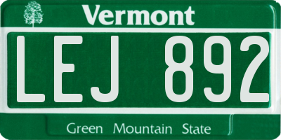 VT license plate LEJ892