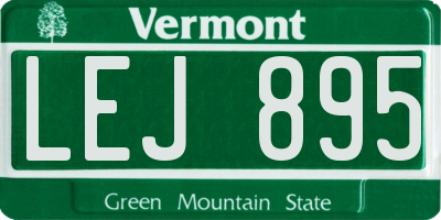VT license plate LEJ895