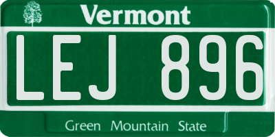 VT license plate LEJ896