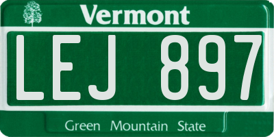 VT license plate LEJ897