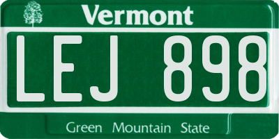 VT license plate LEJ898
