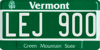 VT license plate LEJ900