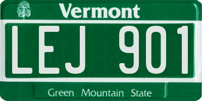 VT license plate LEJ901