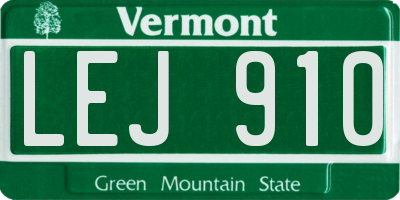 VT license plate LEJ910