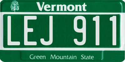 VT license plate LEJ911