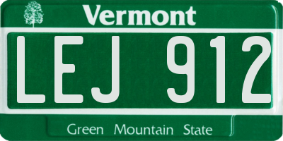 VT license plate LEJ912
