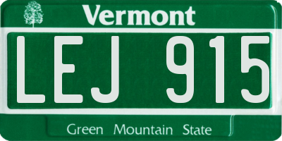 VT license plate LEJ915
