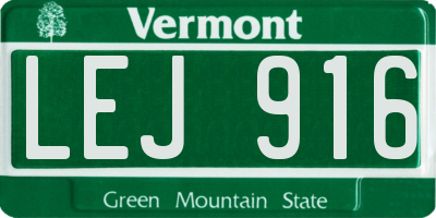 VT license plate LEJ916