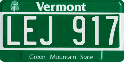 VT license plate LEJ917