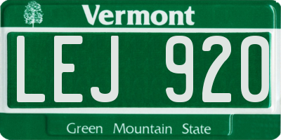 VT license plate LEJ920