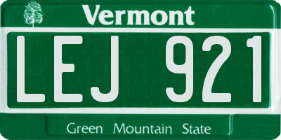 VT license plate LEJ921