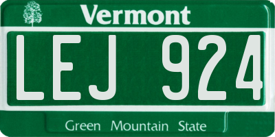 VT license plate LEJ924