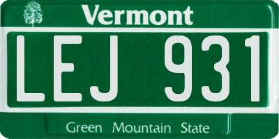 VT license plate LEJ931