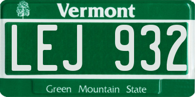 VT license plate LEJ932