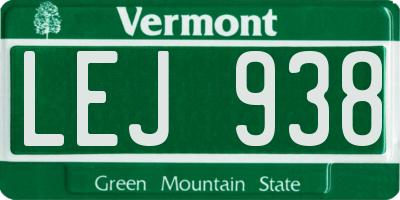 VT license plate LEJ938