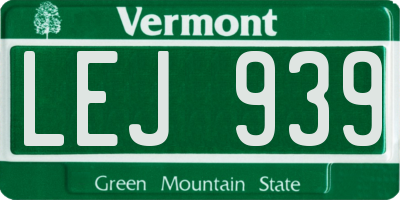 VT license plate LEJ939