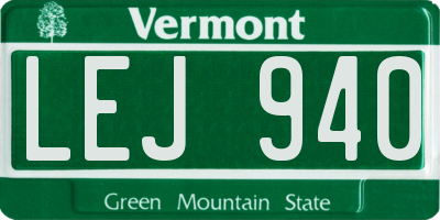 VT license plate LEJ940