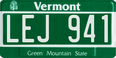 VT license plate LEJ941