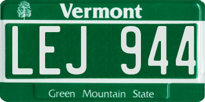 VT license plate LEJ944
