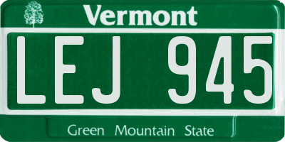 VT license plate LEJ945