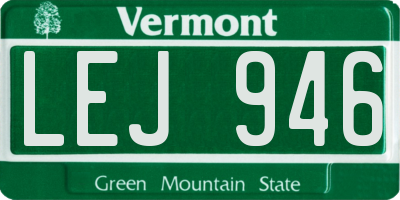 VT license plate LEJ946