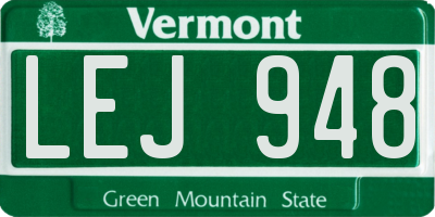 VT license plate LEJ948