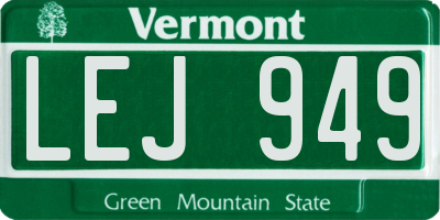 VT license plate LEJ949