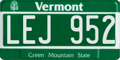 VT license plate LEJ952