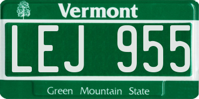 VT license plate LEJ955
