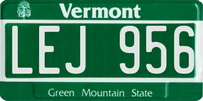 VT license plate LEJ956