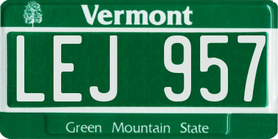VT license plate LEJ957