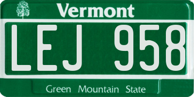VT license plate LEJ958