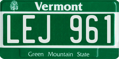 VT license plate LEJ961