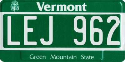VT license plate LEJ962