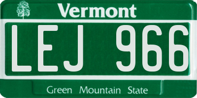 VT license plate LEJ966