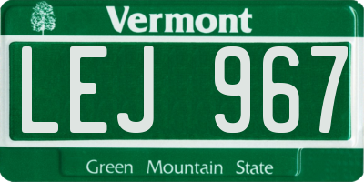 VT license plate LEJ967