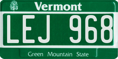 VT license plate LEJ968