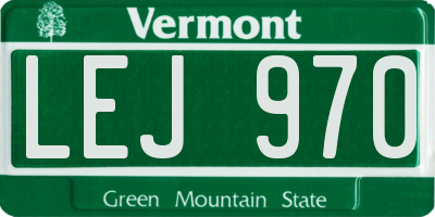 VT license plate LEJ970