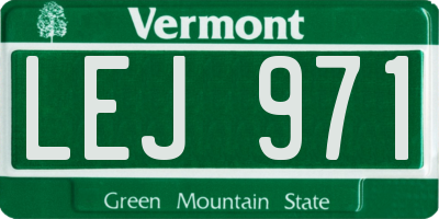 VT license plate LEJ971