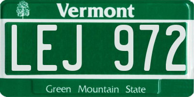 VT license plate LEJ972