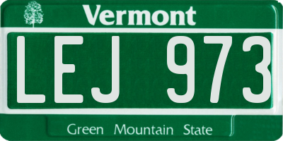 VT license plate LEJ973