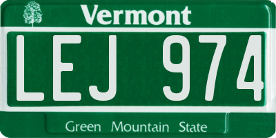 VT license plate LEJ974