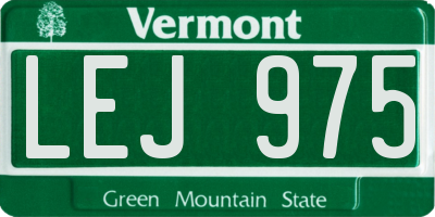 VT license plate LEJ975
