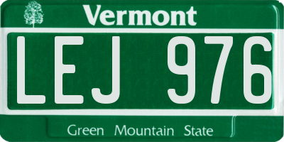 VT license plate LEJ976