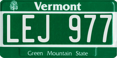 VT license plate LEJ977